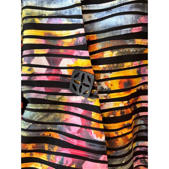 ic by Connie K Asymmetrical One Button Swing Jacket Artsy Art to Wear Abstract M - Picture 7 of 8